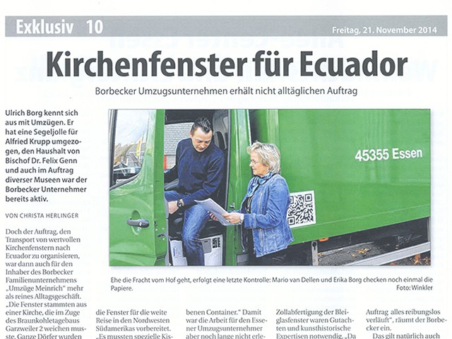 Kirchenfenster f&uuml;r Ecuador